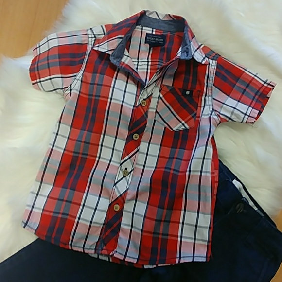 Lucky Brand Plaid Button Down Shirt-3T - Picture 4 of 7